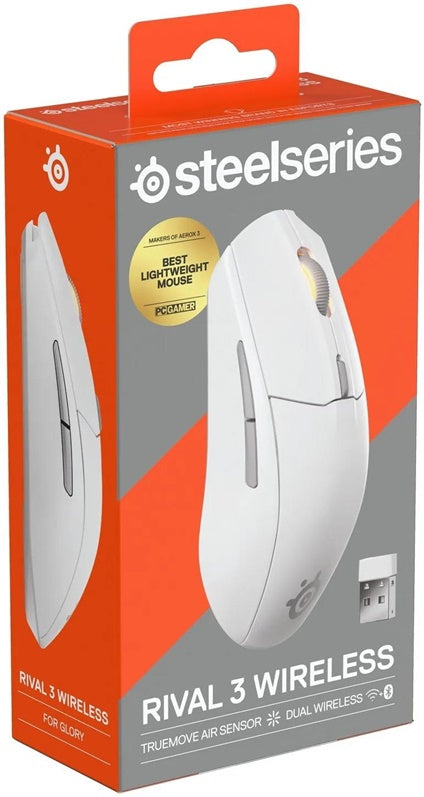 Mysz gamingowa SteelSeries Rival 3 Wireless Gen 2, biała