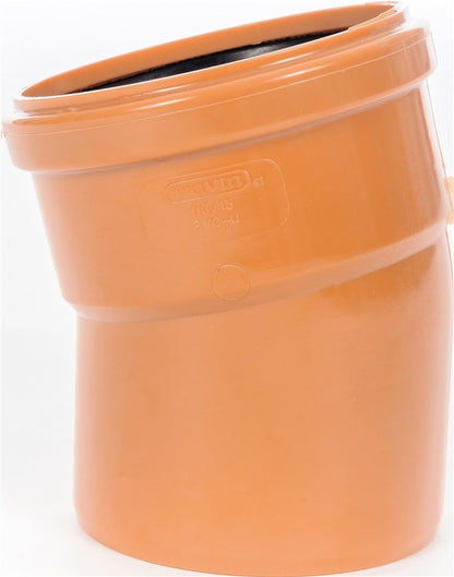 Lauko kanalizacijos alkūnė Wavin, Ø 110 mm, 15°