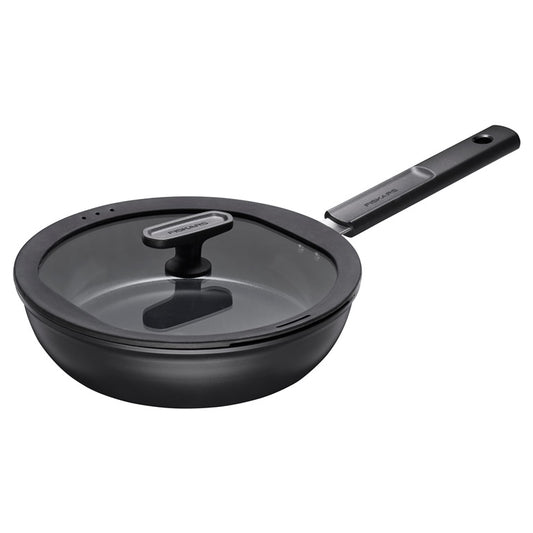 Patelnia z pokrywką Fiskars Hard Face, 28 cm, aluminium