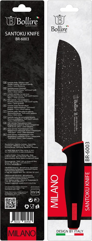 Nóż Bollire, santoku, stal nierdzewna/marmur