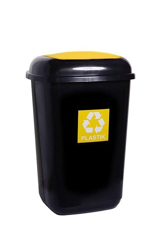Kosz na śmieci Plafor, 12 l, czarny/żółty