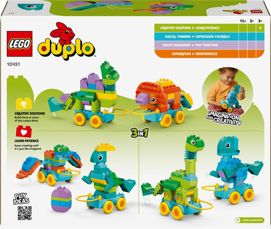 Klocki LEGO® Duplo 3w1 Dinozaury na kółkach 10451