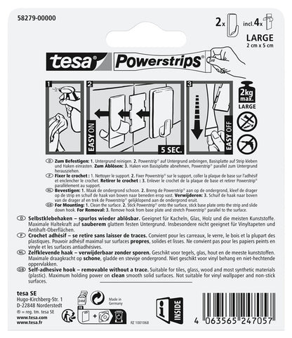 Drabužių kabliukas Tesa tesa 58279, juoda