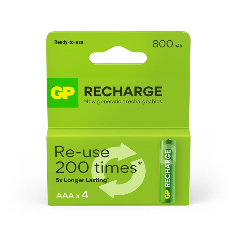 Akumulatorki GP RECHARGE AAA, 800mAh, 4 szt.