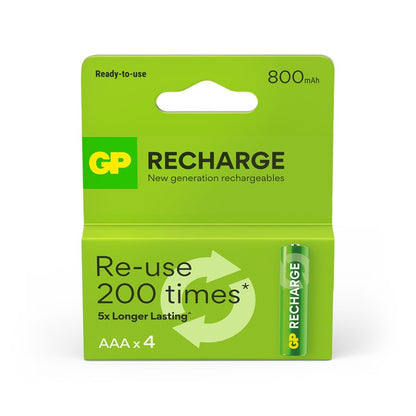 Akumulatorki GP RECHARGE AAA, 800mAh, 4 szt.