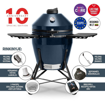Grill Kamado Bono GRANDE EVO 25, niebieski, 80 cm