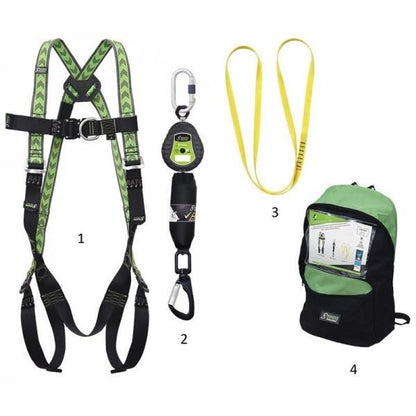 Zestaw alpinistyczny FA8000401, 100 cm, czarno-zielony