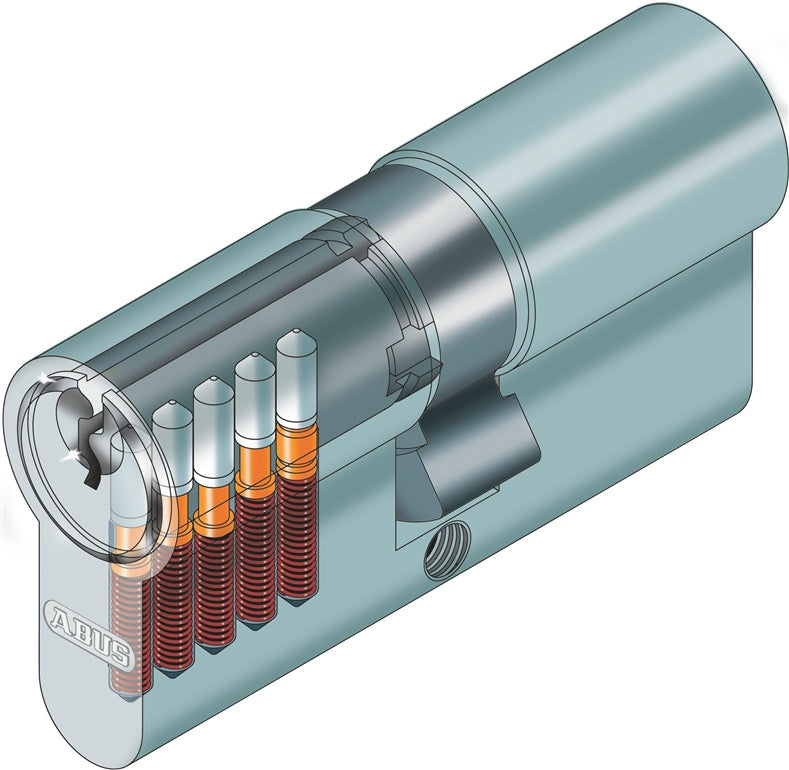 Cilindras Abus E50N, (din) standarto, 40 - 50 mm, pilka