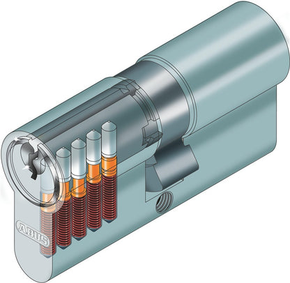 Cilindras Abus E50N, (din) standarto, 40 - 50 mm, pilka