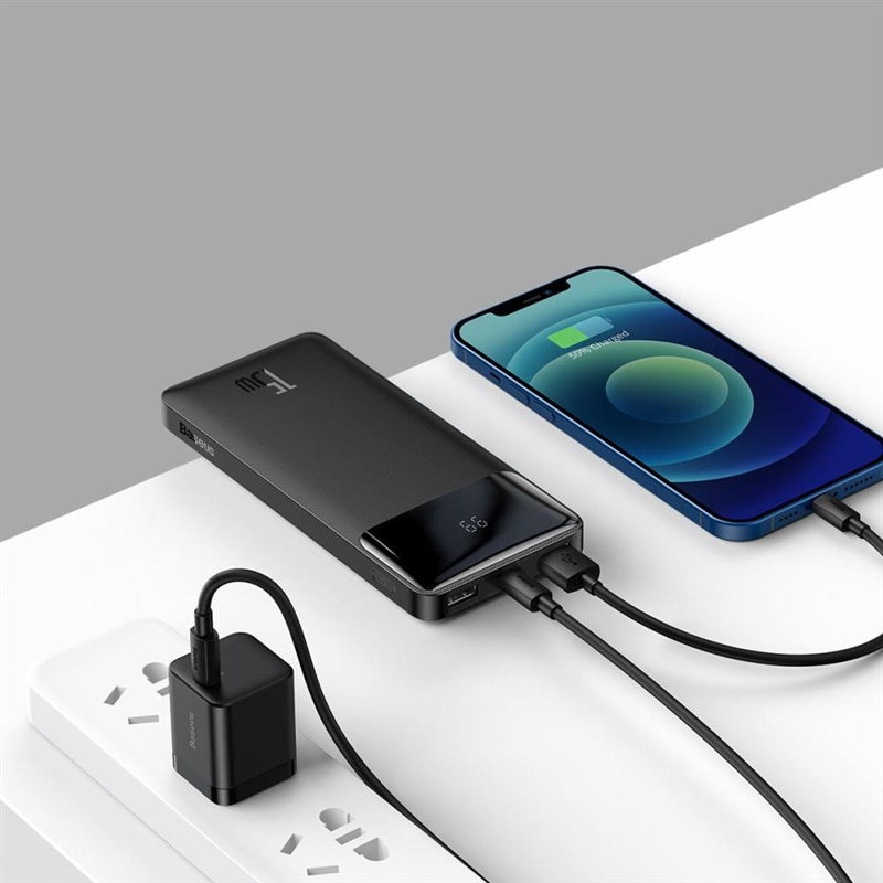 Nešiojamas įkroviklis Baseus Bipow, 10000 mAh, 15W pilka