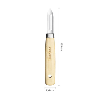 Obieraczka Fiskars, 17,3 cm, stal nierdzewna/drewno