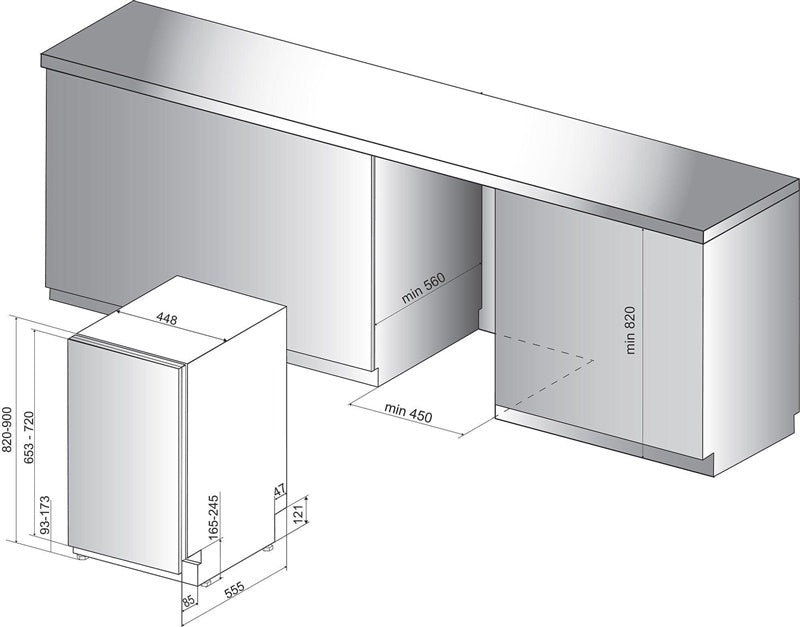 Įmontuojama indaplovė Whirlpool WSIC 3M27 C