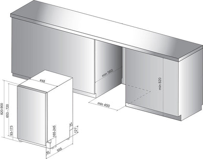 Įmontuojama indaplovė Whirlpool WSIC 3M27 C
