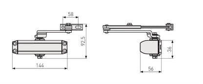 Zamykacz do drzwi Abus AC7023, 40 - 80 kg