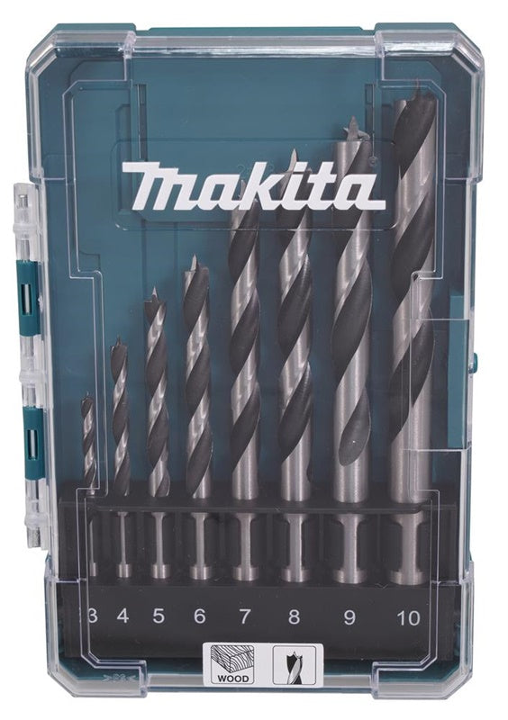 Medienos grąžtų komplektas Makita, 3-10mm, 8 vnt