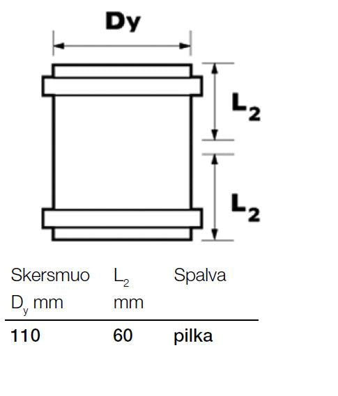 Mufa kielichowa dwukielichowa do kanalizacji wewnętrznej Wavin, Ø 110 mm