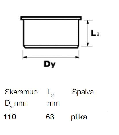 Vidaus kanalizacijos aklė Wavin, Ø 110 mm
