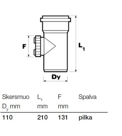 Vidaus kanalizacijos pravala Wavin, Ø 110 mm