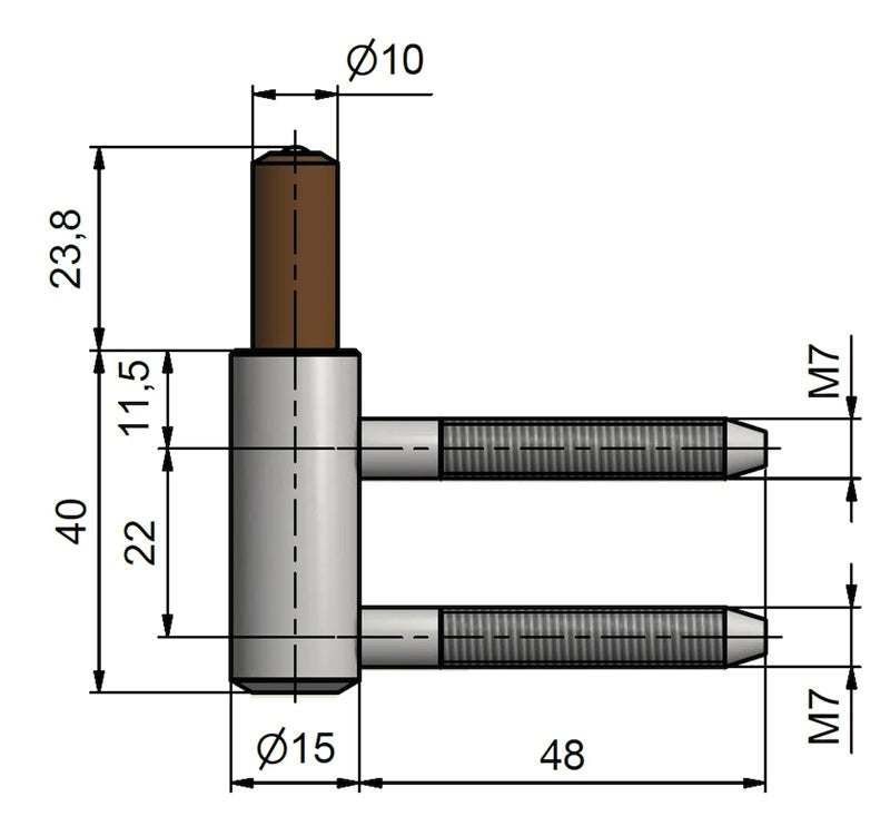 Zawias drzwiowy TKZ POLNA 9733253L, 1,5×6,38 cm
