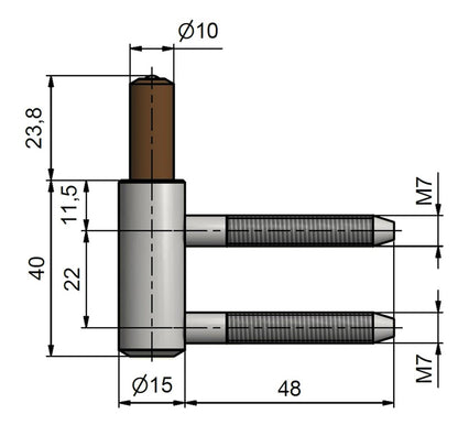 Zawias drzwiowy TKZ POLNA 9733253L, 1,5×6,38 cm