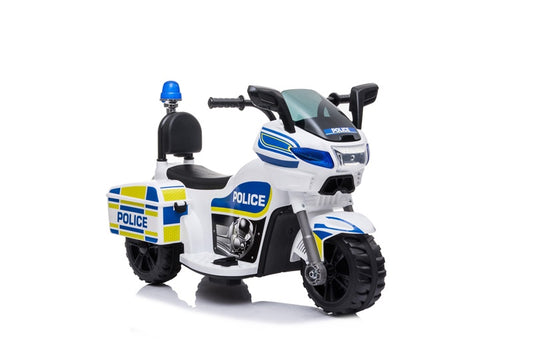 Vaikiškas elektrinis motociklas Police, mėlyna/balta