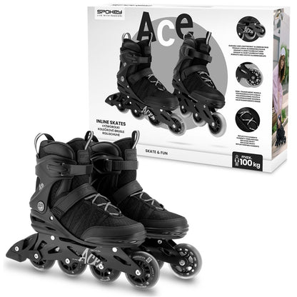 Riedučiai Spokey Ace 944789, juodi, 46