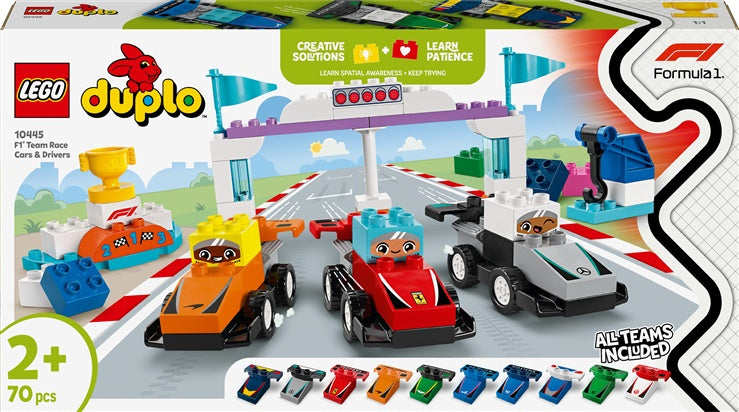 Konstruktorius LEGO® DUPLO Town F1®Team Race Cars