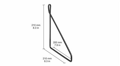 Wspornik półki Dolle Fil, 210x210 mm, czarny
