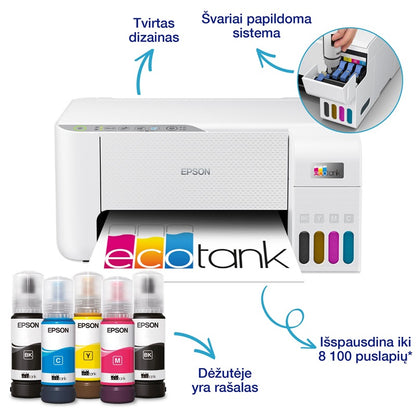 Daugiafunkcis spausdintuvas Epson ECOTANK L3276, spalvotas
