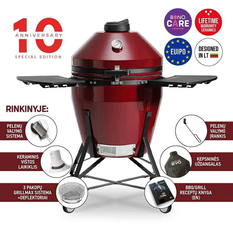 Grilis Kamado Bono GRANDE EVO 25, raudona, 80 cm