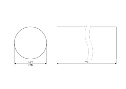 Kanał wentylacyjny EUROPLAST D150, 0,5m