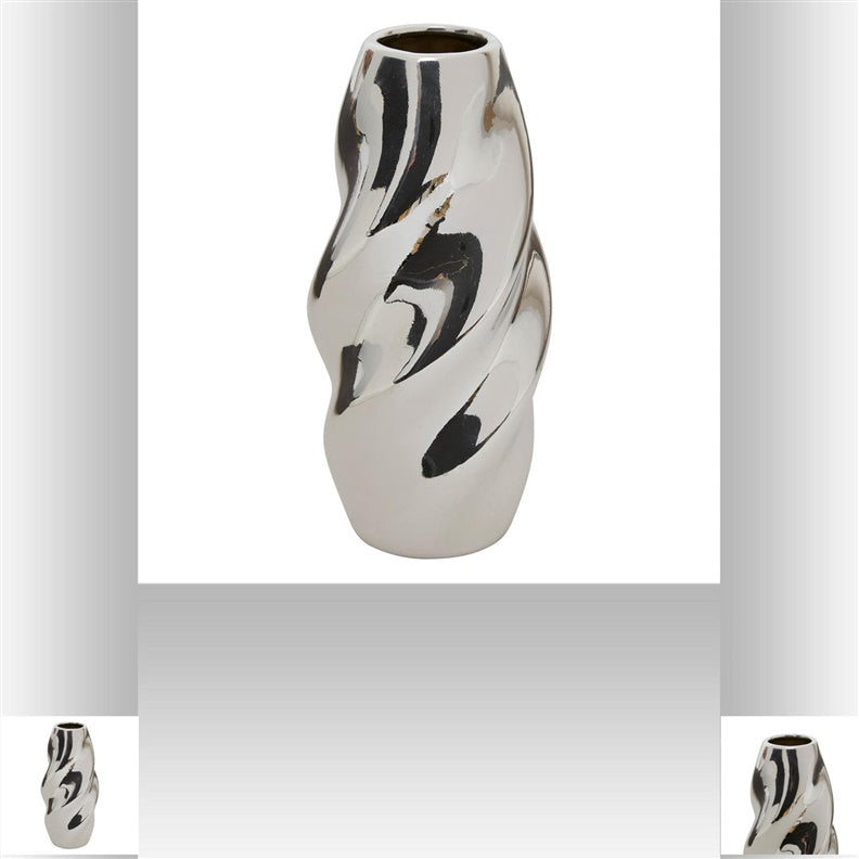 Vaza Atmosphera Twisted 210137, 21 cm, sidabro