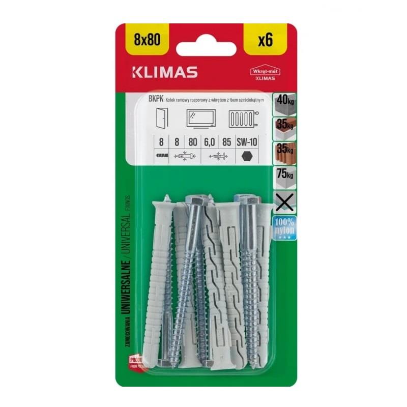 Įvaras Wkret-Met KPK, universalūs 8 mm x 80 mm 6 vnt.