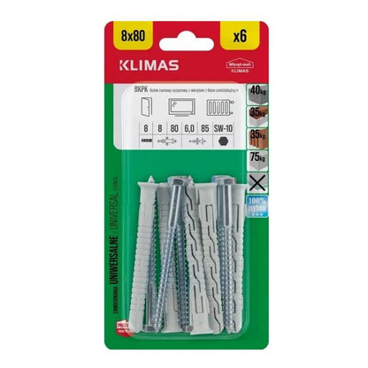 Įvaras Wkret-Met KPK, universalūs 8 mm x 80 mm 6 vnt.