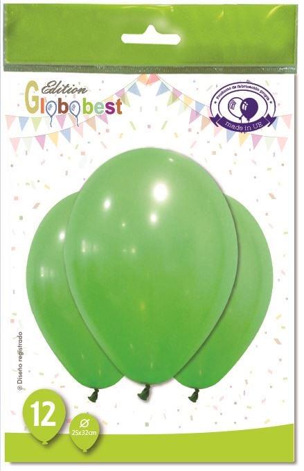 Balony owalne, zielone, D25 cm 12 szt.