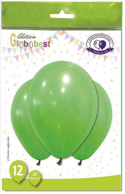Balony owalne, zielone, D25 cm 12 szt.