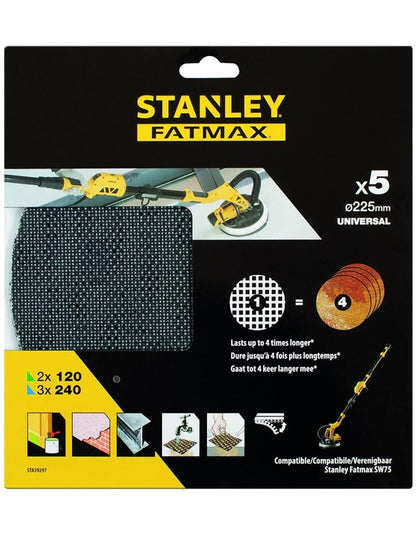 Siatki szlifierskie Stanley Fatmax 225 mm STA39297-XJ 5 szt.
