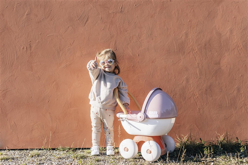 Lėlių vežimėlis Smoby Baby Nurse, balta/rožinė