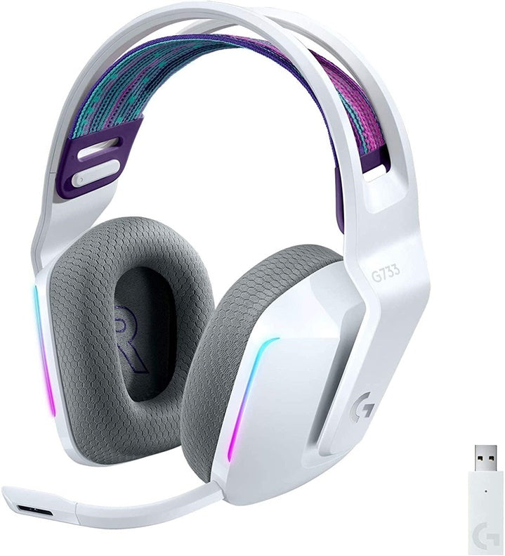 Žaidimų ausinės Logitech G733, baltos
