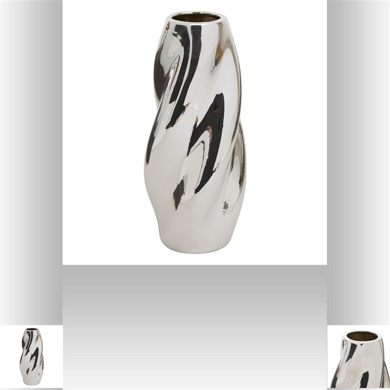 Vaza Atmosphera Twisted 210138, 28 cm, sidabro