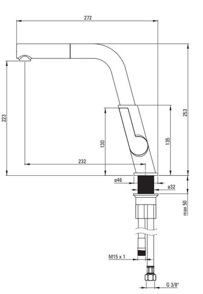 Bateria kuchenna Deante Silia BQS_N73M, czarna