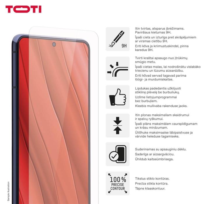 Telefono apsauginis stiklas Toti Galaxy A16/16 5G, 9H, 6.7