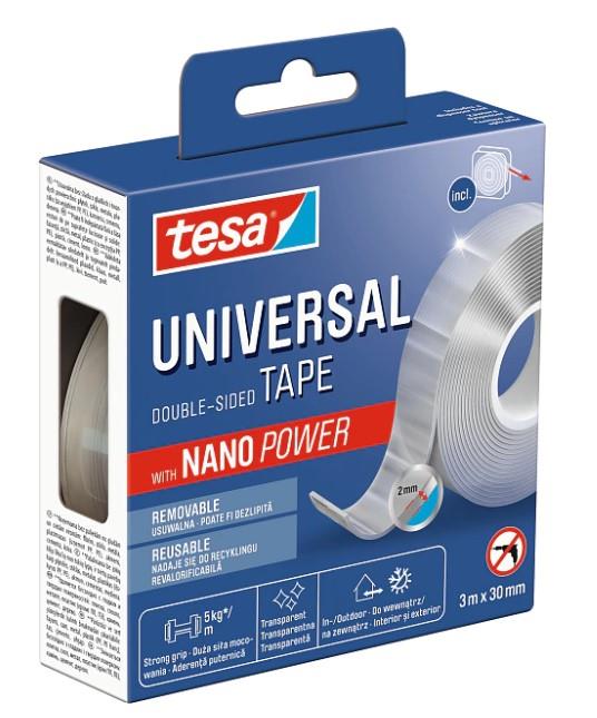 Dvipusė lipni juosta Tesa Universal, dvipusė, 3 m x 3 cm