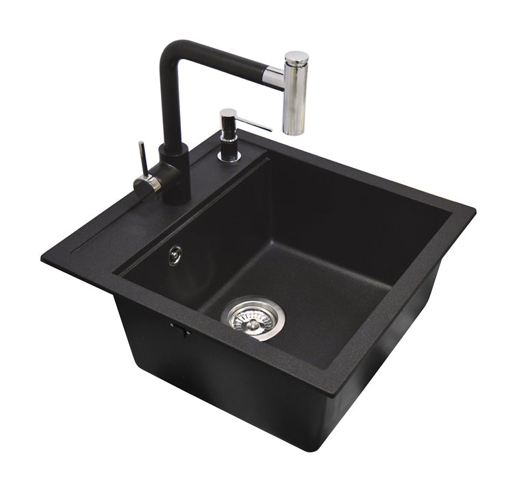 Plautuve Tesa su maišytuvu SQT100-601W-7783 juoda