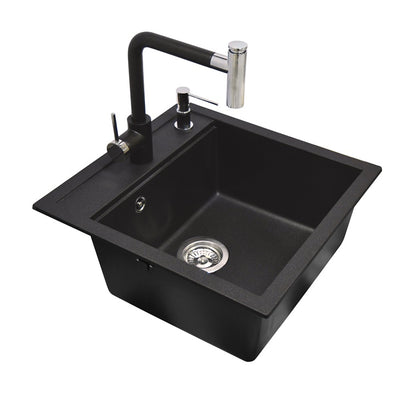 Plautuve Tesa su maišytuvu SQT100-601W-7783 juoda