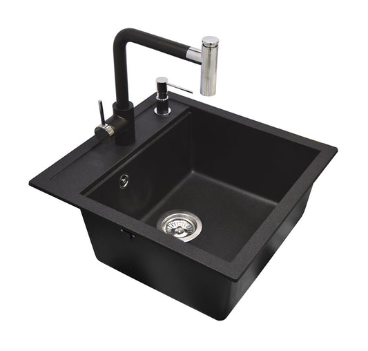 Plautuve Tesa su maišytuvu SQT100-601W-7783 juoda
