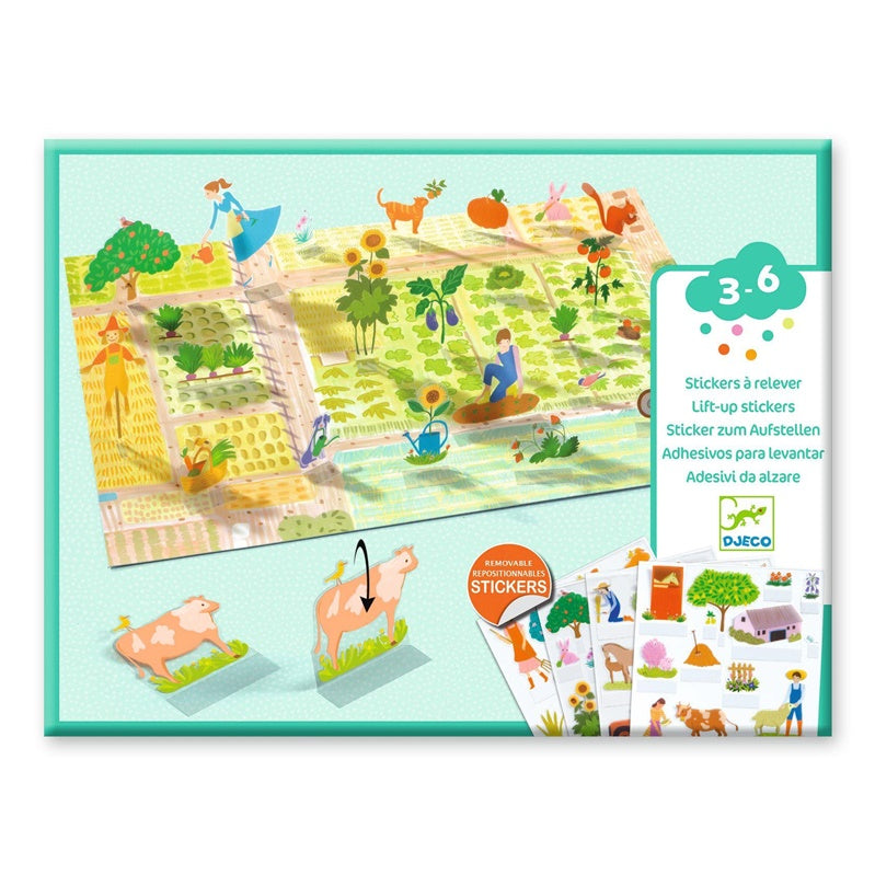 Kūrybos rinkinys Djeco Lift Up Stickers Farm