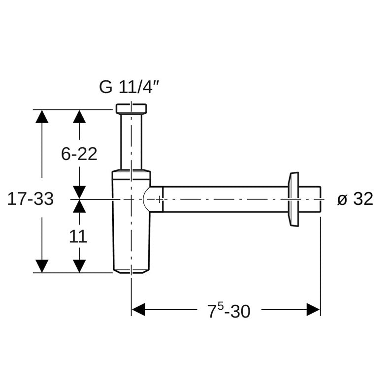 SIFONAS GEBERIT CHROMUOTAS 32MM