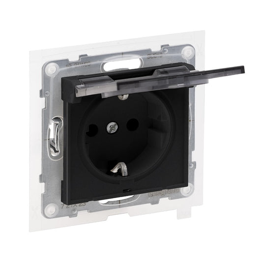 Gniazdo LEGRAND SUNO, czarne, IP44