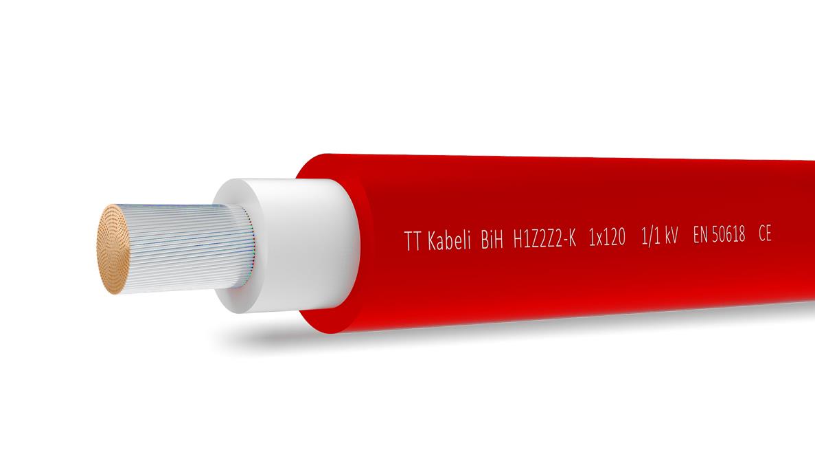 Kabelis saulės elektrinėms H1Z2Z2-K 1x4mm, raudonas